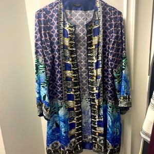 Sapphire Sz S Silk Printed and Embellished Gown